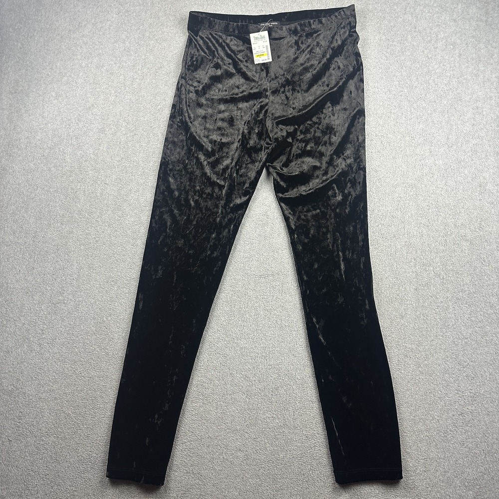 Cha Cha Vente Pants Womens XL Black Velvet Stretch High Waist Pull On Chic New